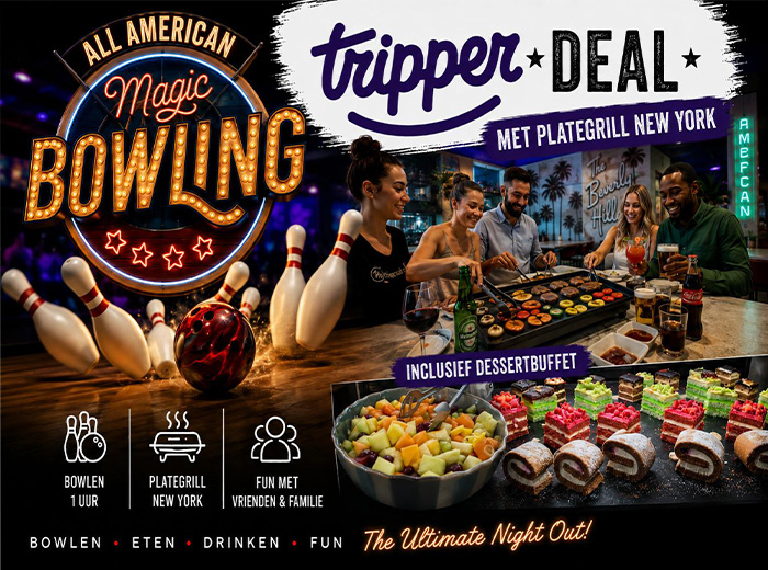 1 uur bowlen + 2 uur steengrillen bij All American Bowling