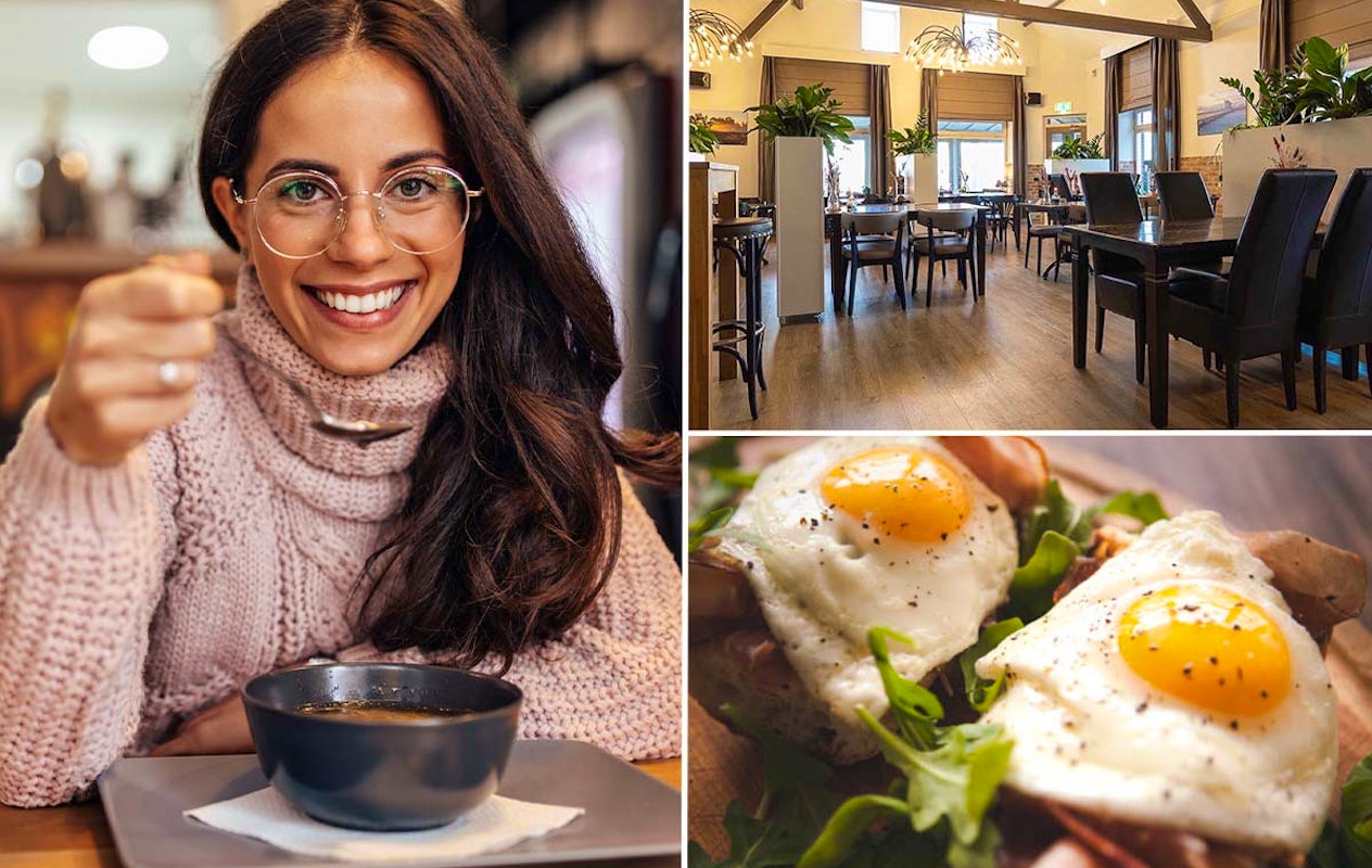 2-gangen lunch + warm drankje met lekkernij bij Grand Café De Boei
