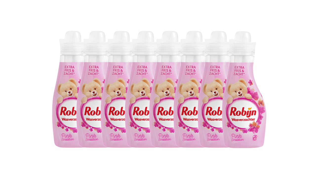 8x 750 ml Robijn wasverzachter Pink Sensation (240 wasbeurten)