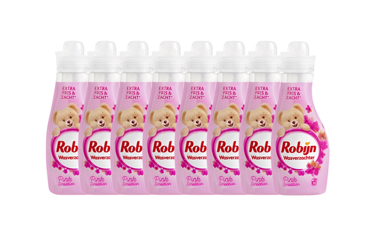 8x 750 ml Robijn wasverzachter Pink Sensation (240 wasbeurten)