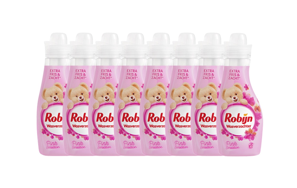 8x 750 ml Robijn wasverzachter Pink Sensation (240 wasbeurten)