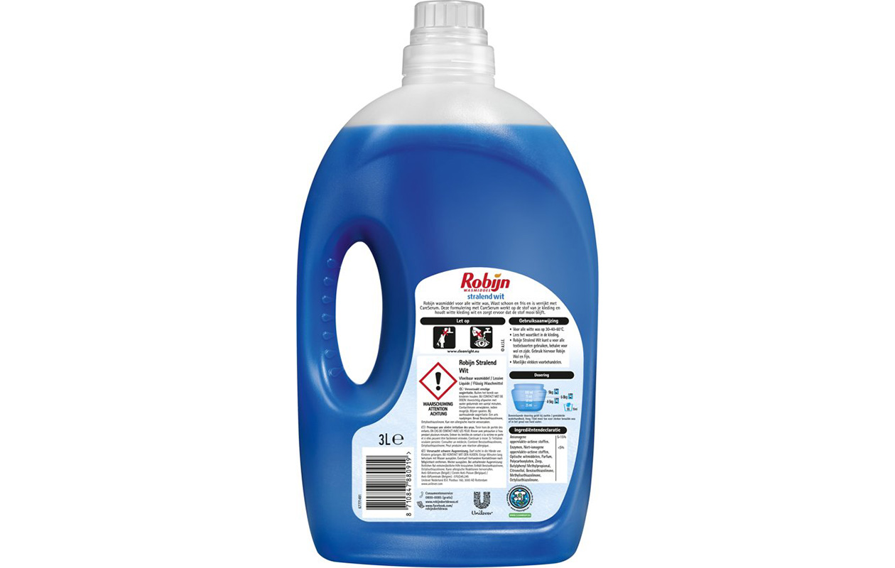 3 x 3 litres de détergent liquide blanc éclatant de Robijn