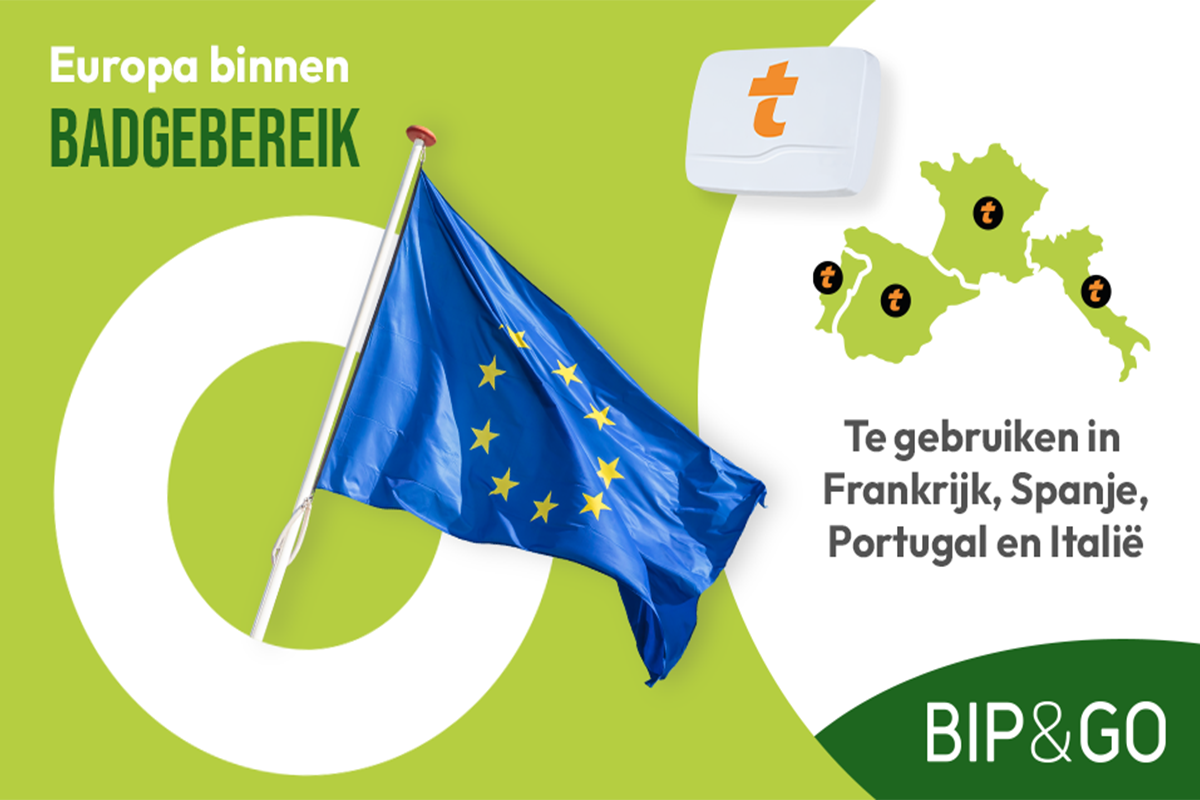 Bip&Go-tolbadge met 6 maanden abonnement (4 landen)