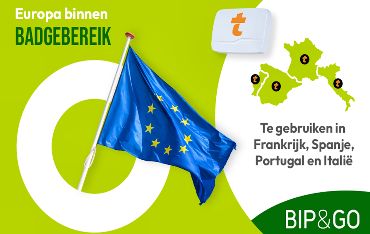Bip&Go-tolbadge met 6 maanden abonnement (4 landen)