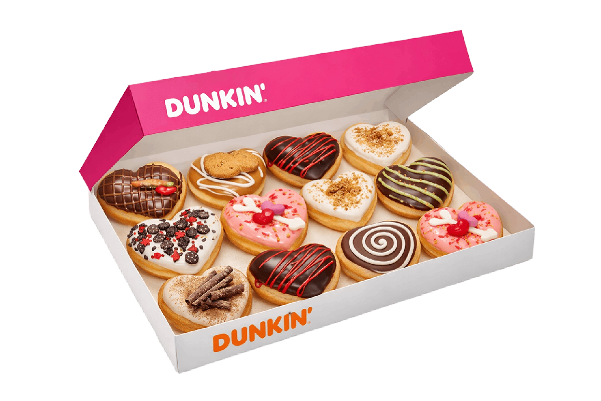 Standaard óf Valentijn Dunkin' Donuts box (12 stuks)