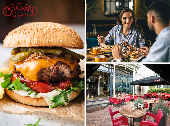 Luxe burger of saté naar keuze bij Boulevard Café