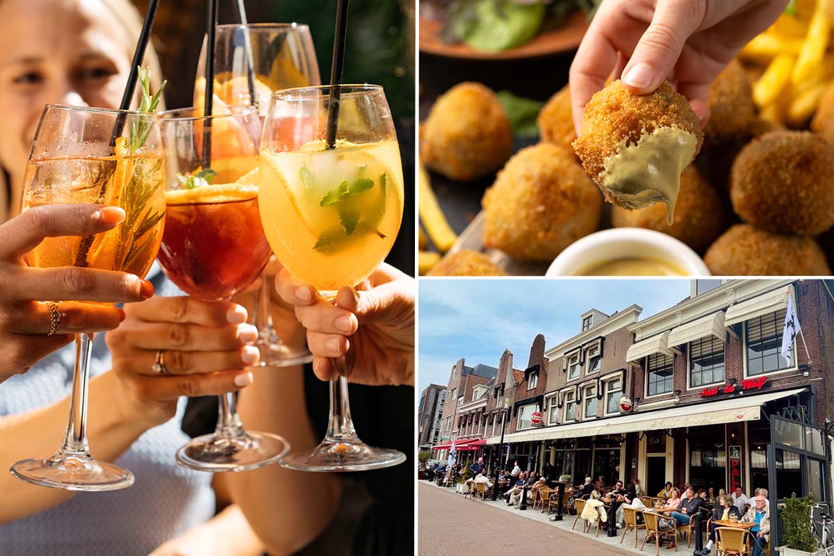 2 cocktails + bittergarnituur of el rancho bij Café Aad de Wolf