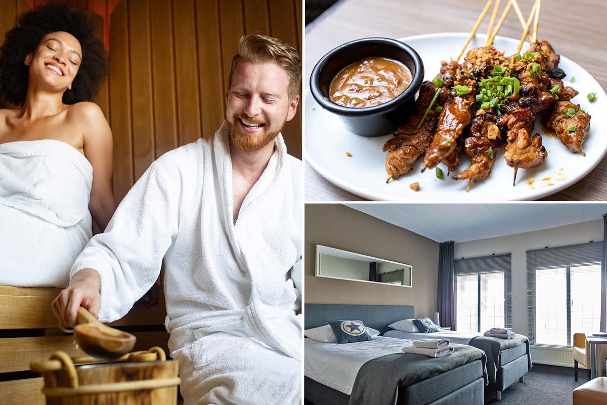 Entree + gerecht Sauna Dennenmarken + overnachting + ontbijt Hotel De Pauw