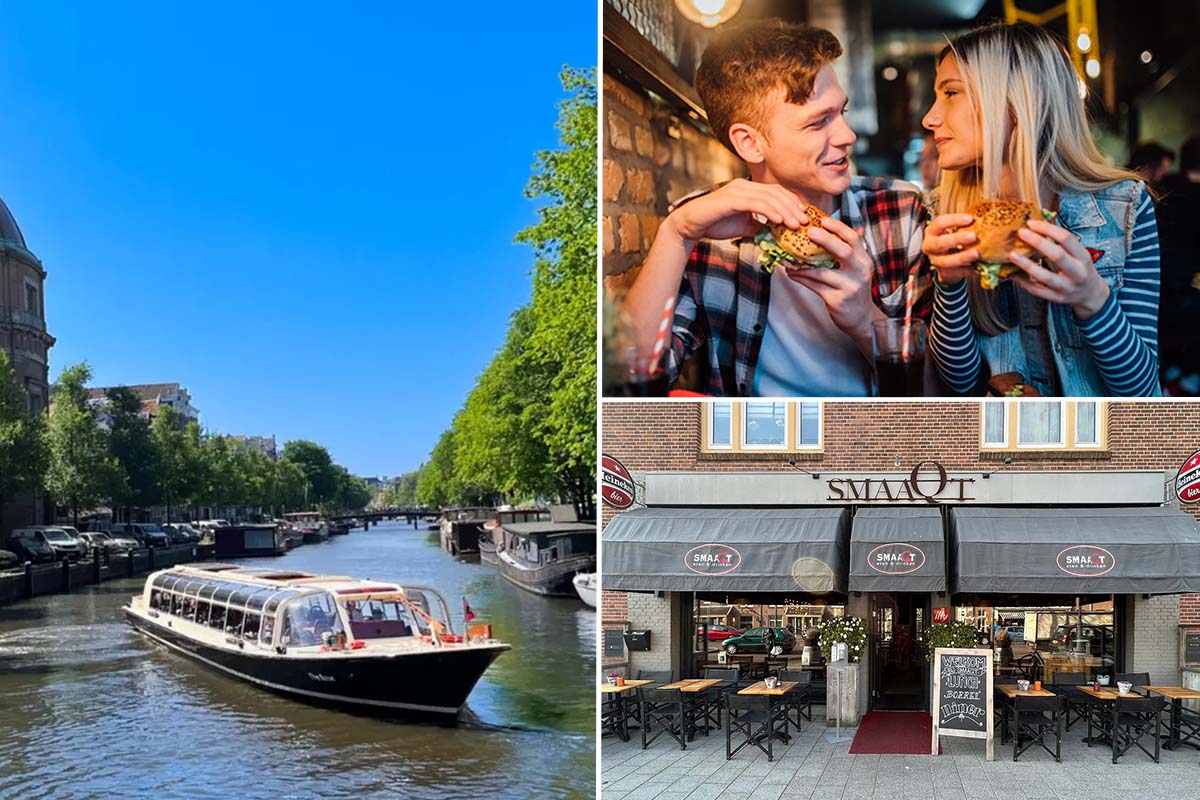 2-gangen keuzediner bij SmaaQt + rondvaart Amsterdam