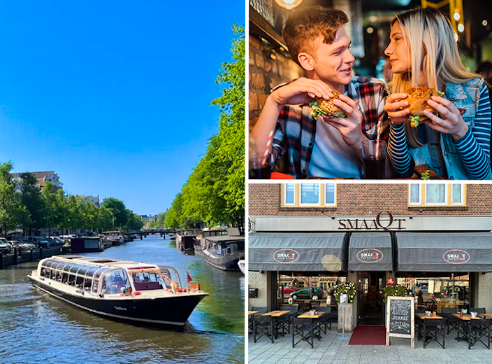 2-gangen keuzediner bij SmaaQt + rondvaart Amsterdam
