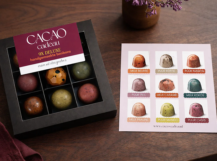 Doosje luxe bonbons van Cacao Cadeau