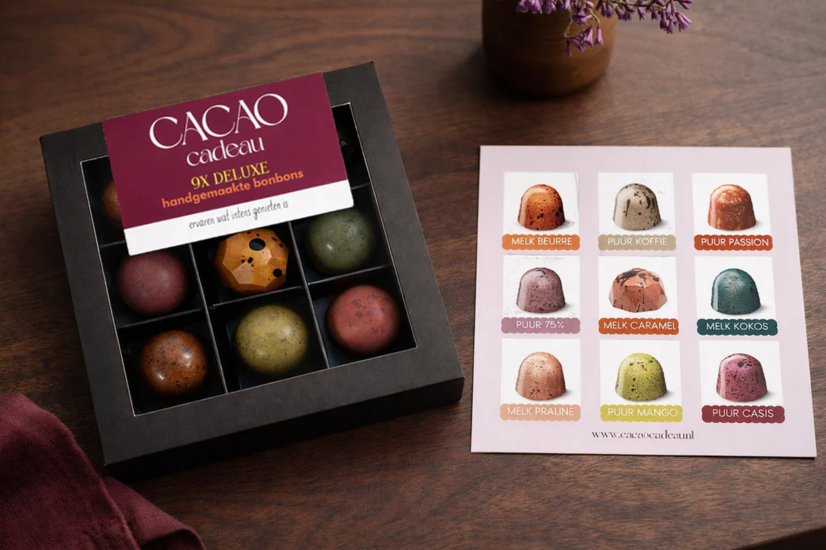 Doosje luxe bonbons van Cacao Cadeau