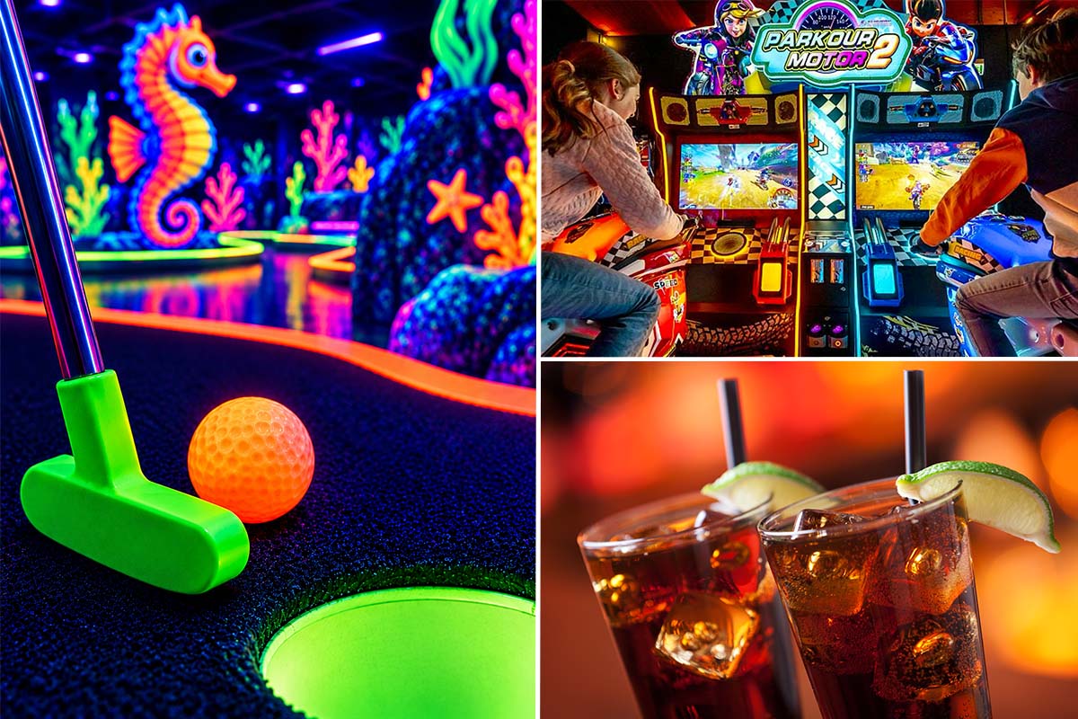 Toegang Arcadehal + evt. minigolf + consumptie bij  Bub entertainment