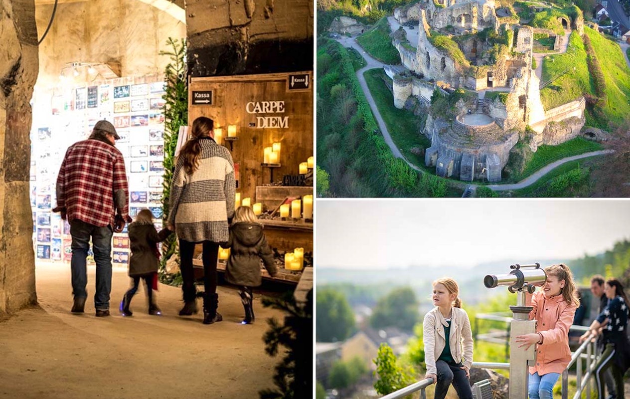 Entrée Ruines du Château + Marché de Noël Grotte de Velours