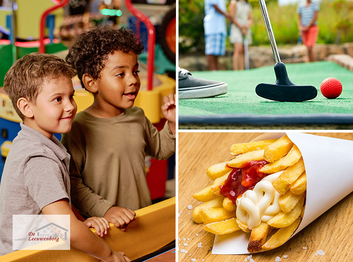 Entree speelparadijs of midgetgolf + patat bij De Leeuwenborg