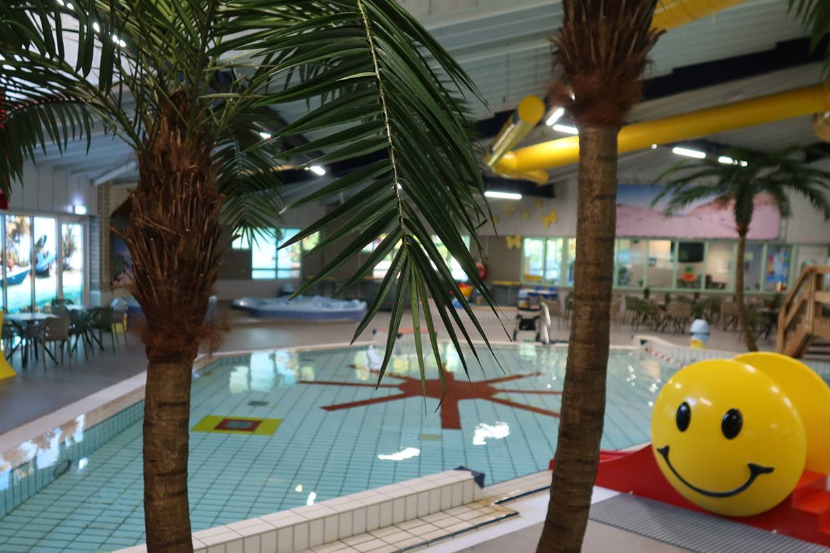 Entree subtropisch zwembad Aqualaren + friet met saus