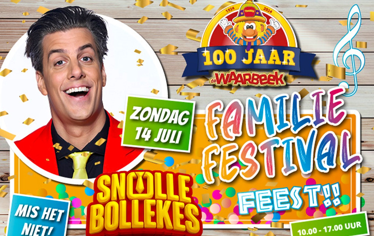 Familie Festival op 14 juli bij Attractiepark de Waarbeek
