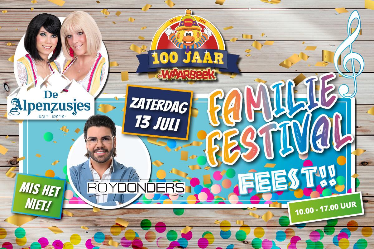 Familie Festival op 13 juli bij Attractiepark de Waarbeek