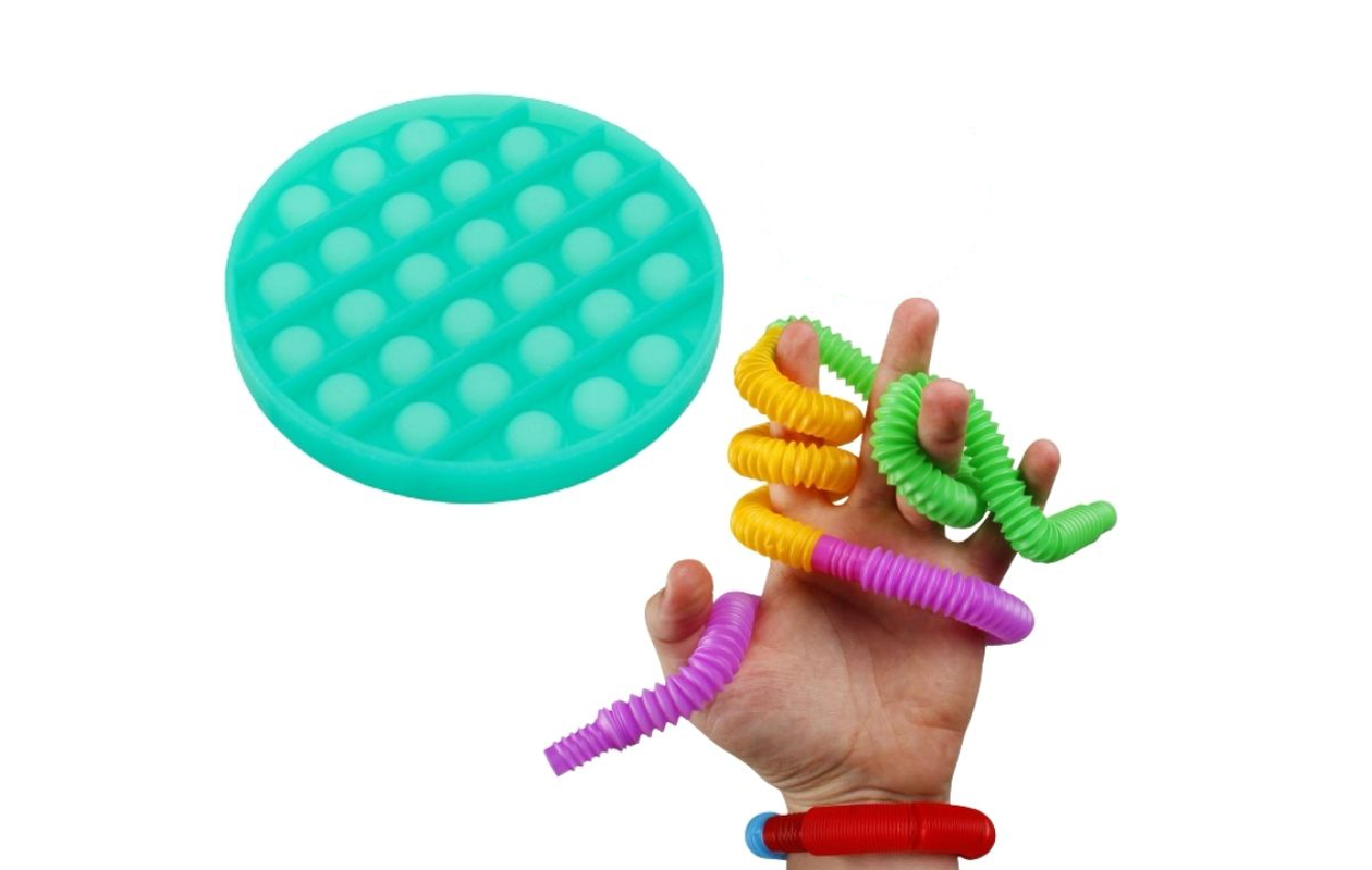 Fidget tubes en Fidget Pop It glow in the dark