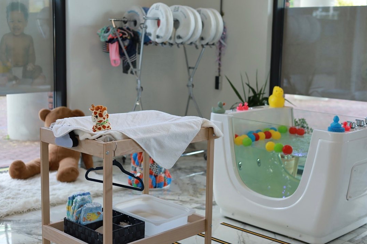 Float arrangement bij Baby Spa LoLo