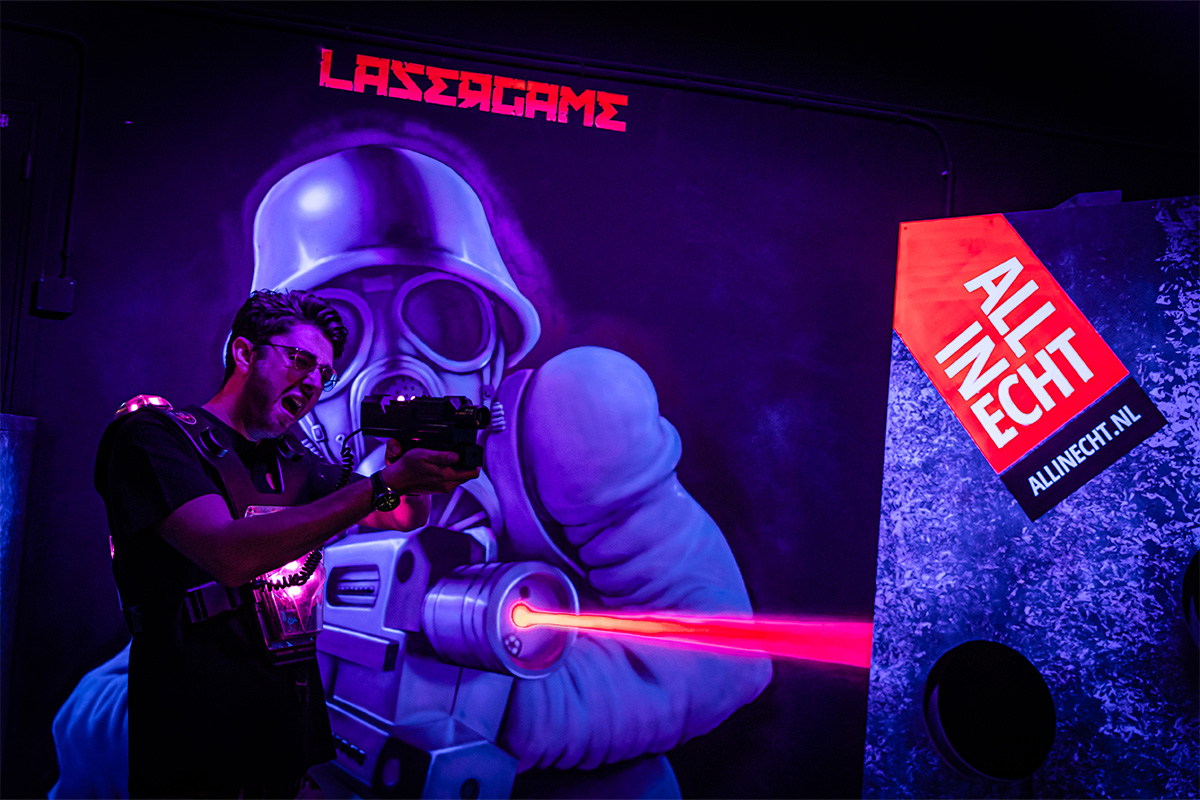 Glow in the dark of lasergamen + tortillachips bij All in Echt