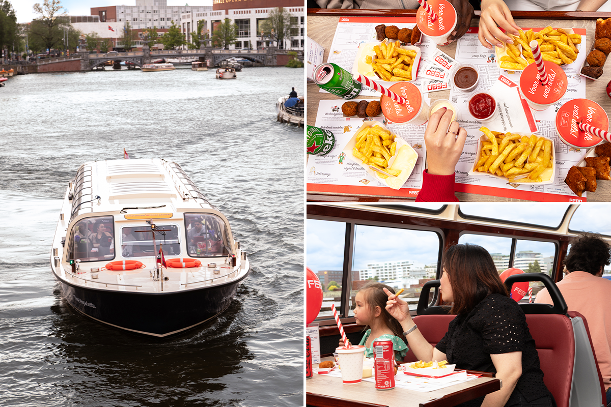 Rondvaart op de grachten in Amsterdam met FEBO-snacks