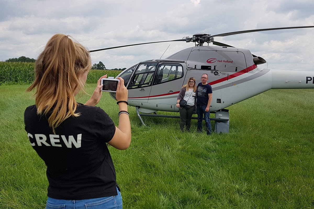 Helikoptervlucht boven Nederland of België