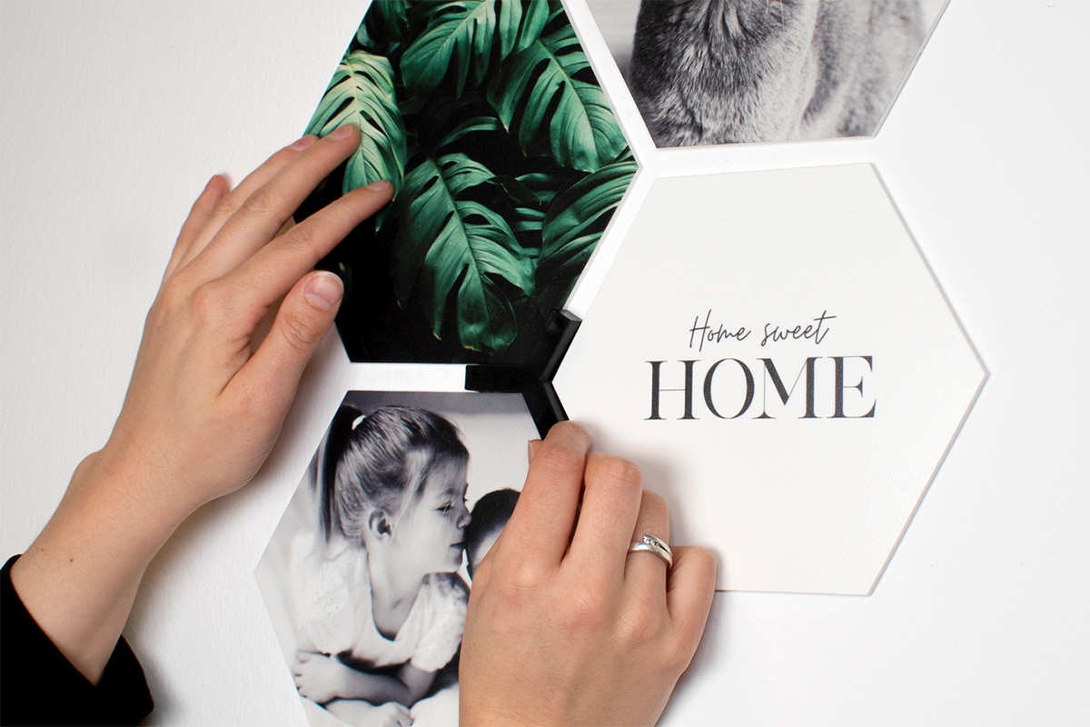 Hexagon collage via CanvasCompany (8 stuks)