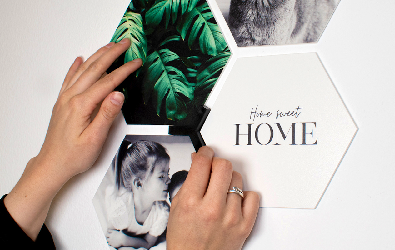 Hexagon collage via CanvasCompany (8 stuks)