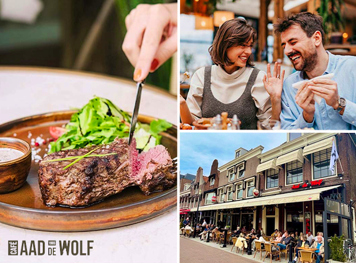 Hoofdgerecht naar keuze bij Café Aad de Wolf