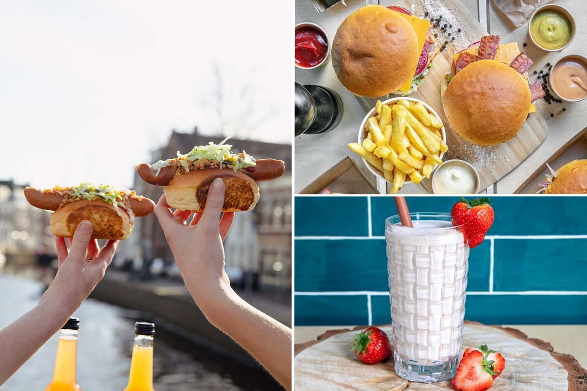 Hotdog of burger menu + friet + milkshake of warme drank bij BØRGØR 