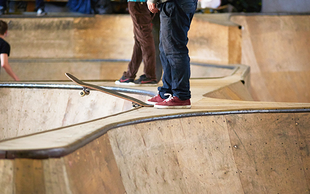 Entree voor het nieuwe indoor skatepark Het GroenOord Work & Play! 