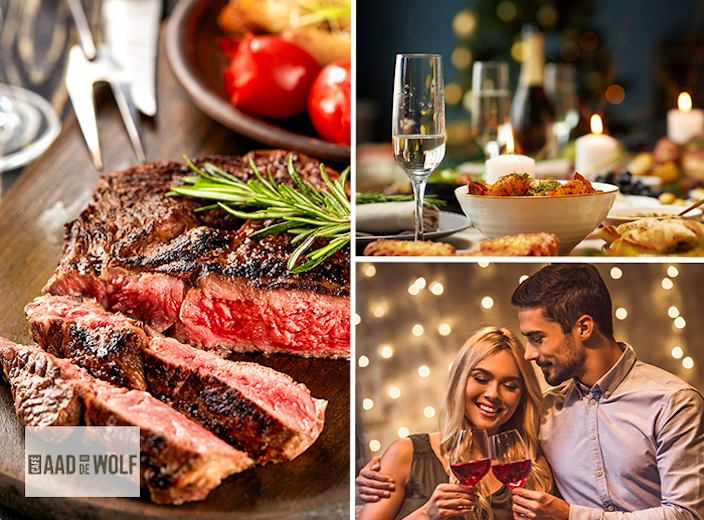 4-gangen kerstdiner + glas cava bij Café Aad de Wolf