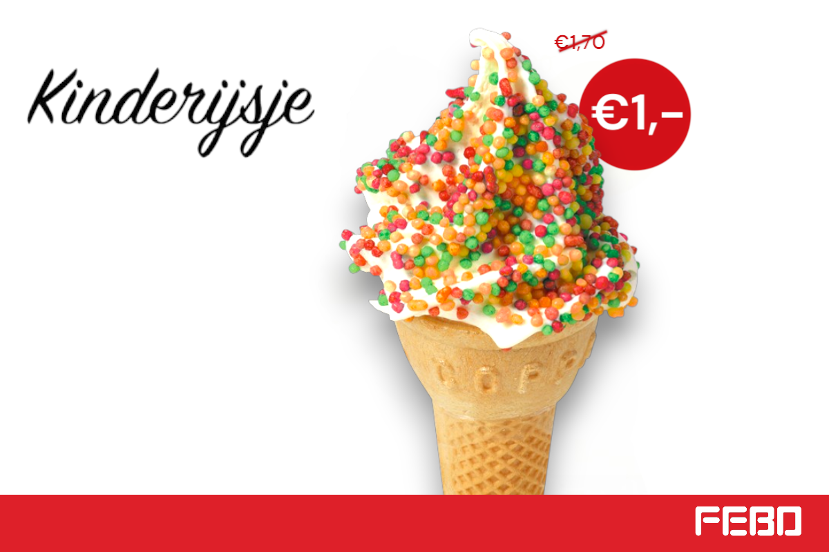Kinderijsje + topping bij FEBO Hoorn voor €1,-