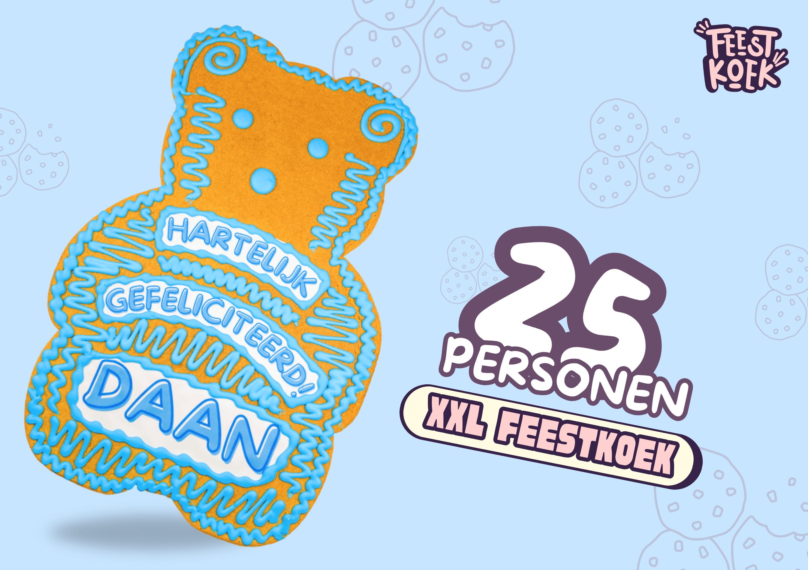 Een originele XXL FeestKoek naar keuze bij FeestKoek.nl