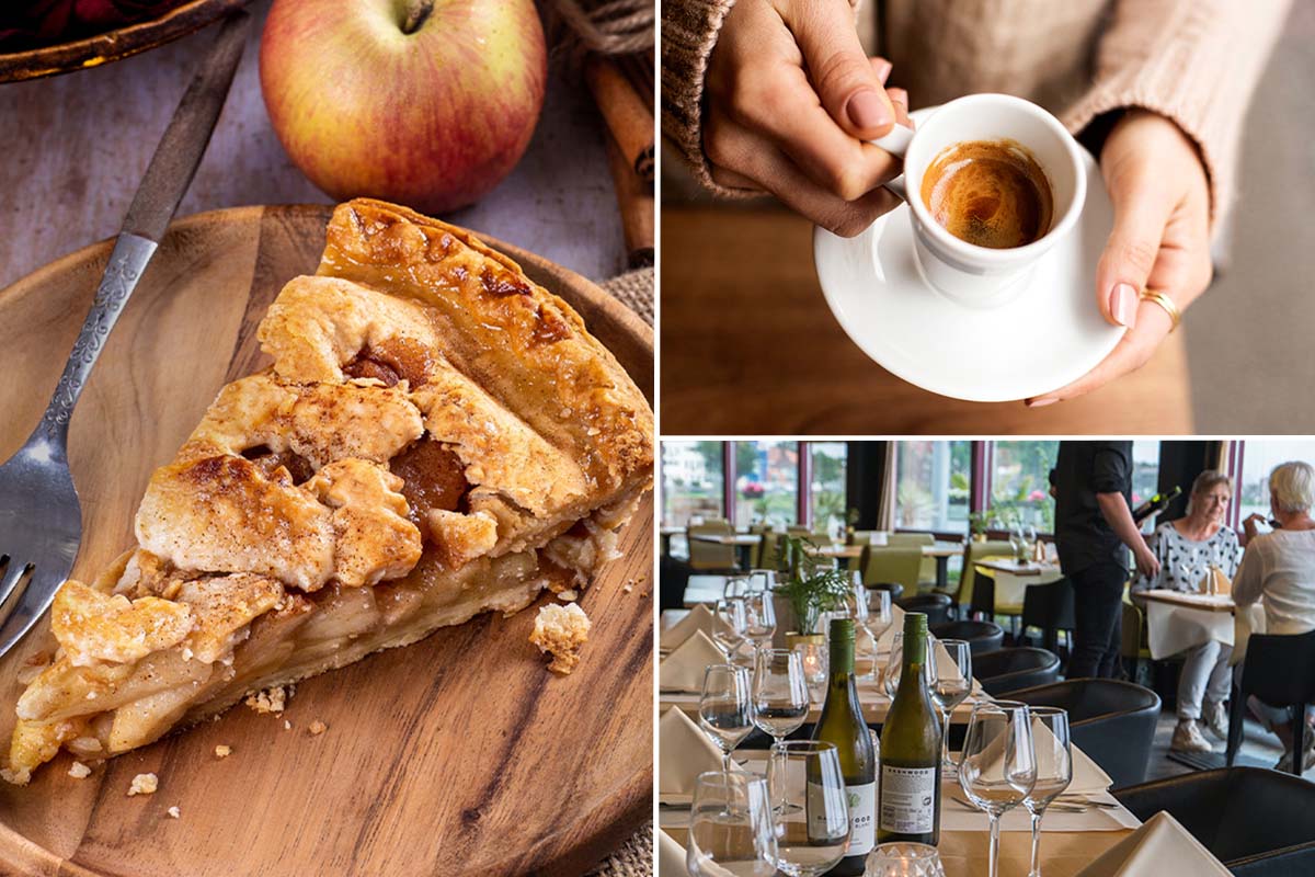 Koffie of thee + stuk appeltaart bij Grand Café Restaurant 't Hop