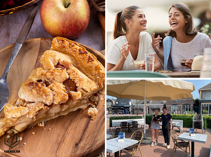 Koffie of thee + appeltaart bij Café Bistro van Rooijen
