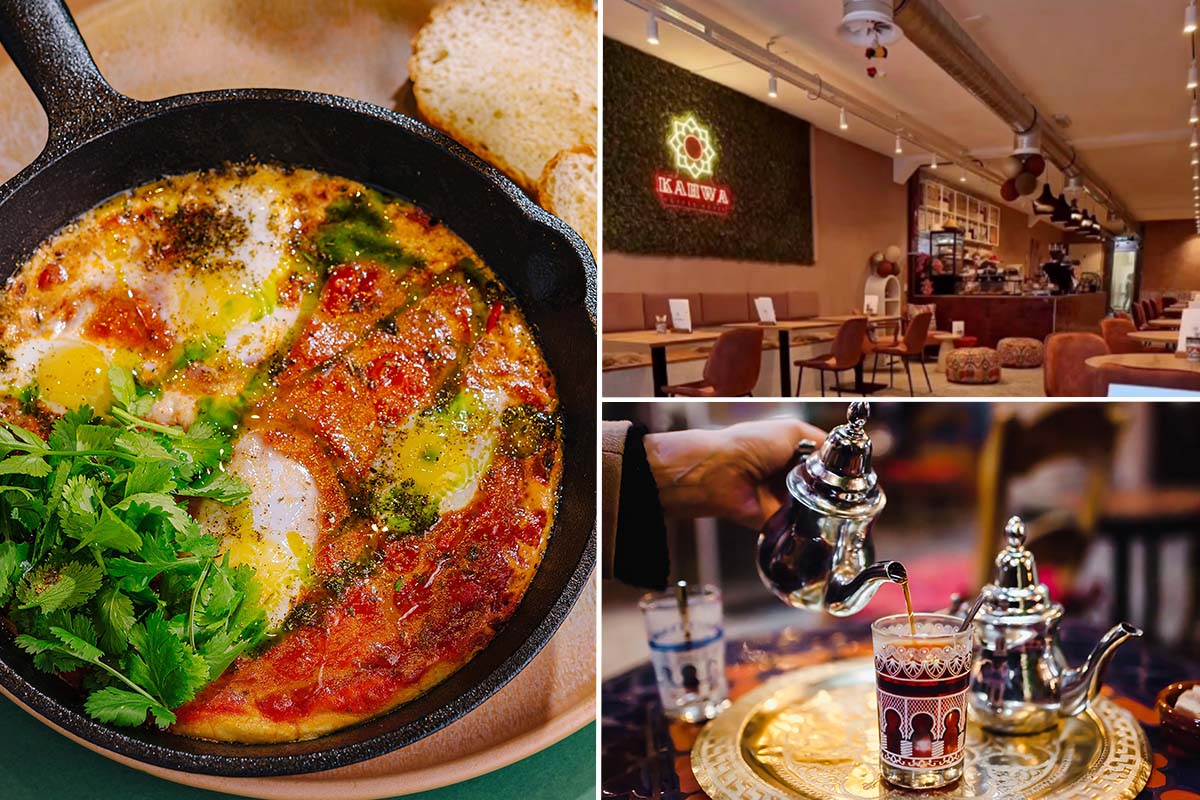 Marokkaanse lunchproeverij met pot muntthee