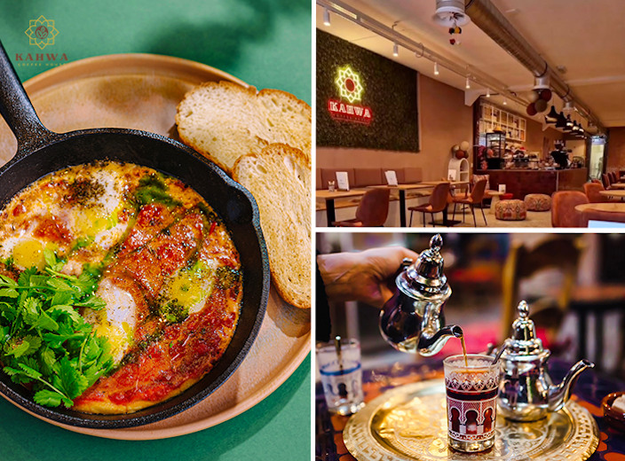 Marokkaanse lunchproeverij met pot muntthee