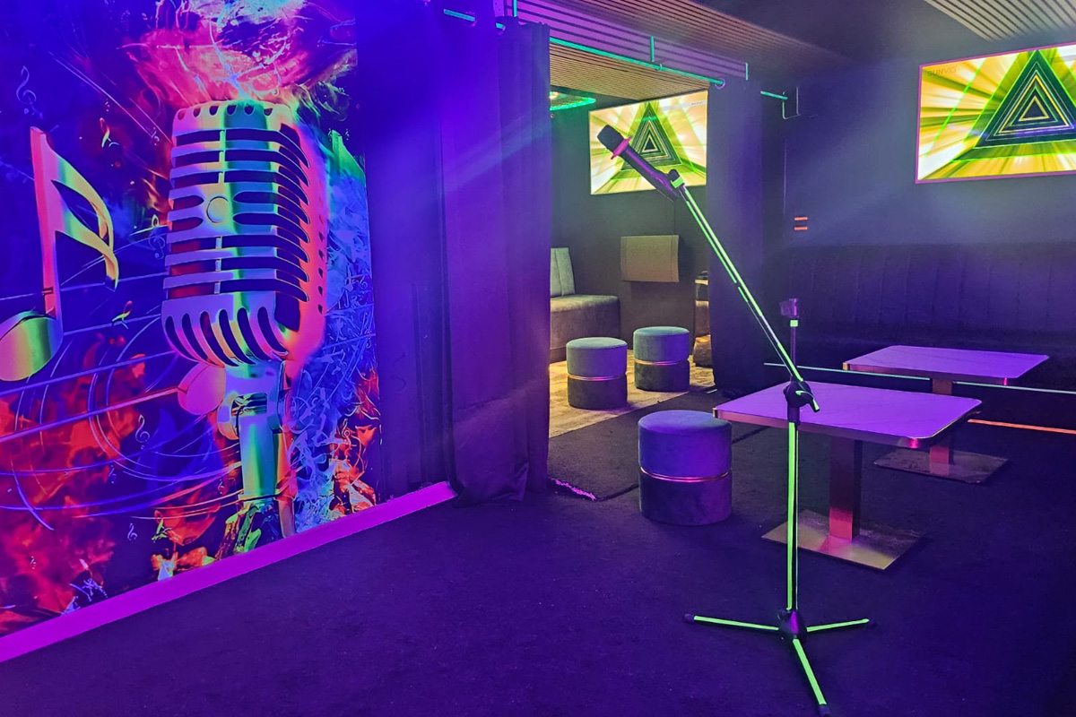 Blacklight Karaokebox bij Flash & Smash (1,5 of 2 uur)