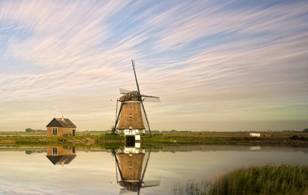 Molen en merentocht vanuit Warmond 