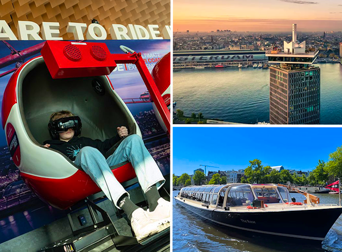 Rondvaart door Amsterdam (75 min) + entree Amsterdam VR Ride