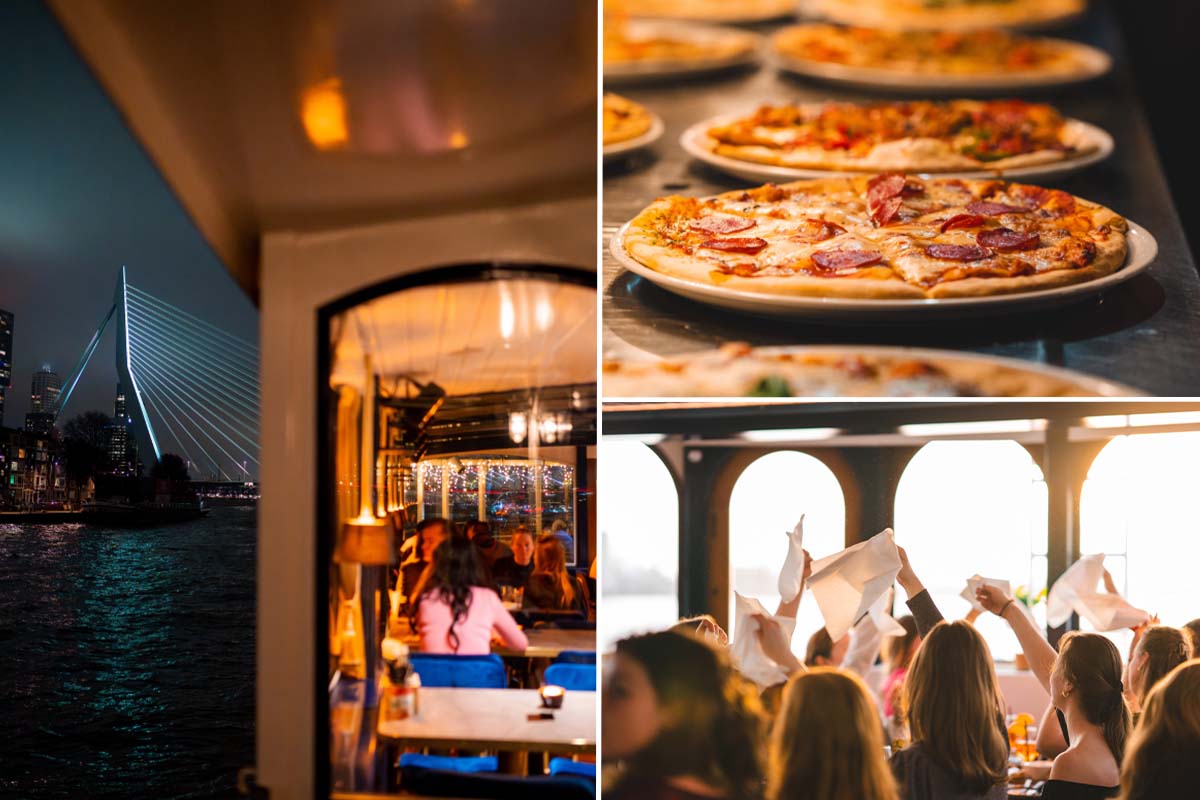Rondvaart + onbeperkt pizza bij Pizza Cruise Rotterdam