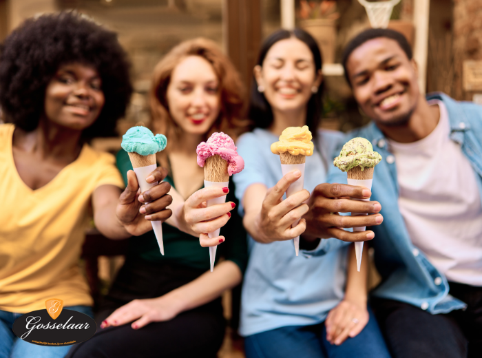 Strippenkaart voor 10 bollen ijs bij IJssalon Gosselaar