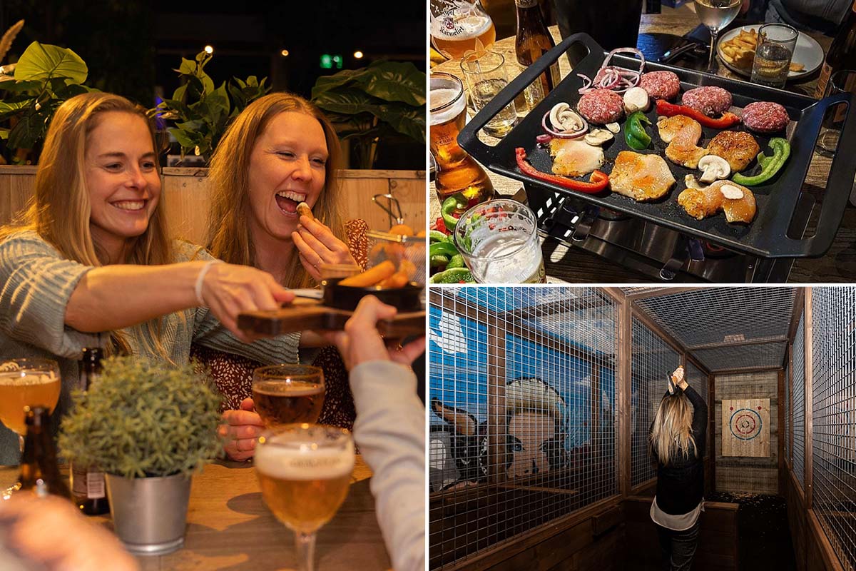 Tafelgrillen + bowlen + evt. bijlwerpen bij DOCK Fun & Event Center
