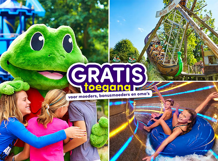 Entree Attractiepark Duinrell + Tikibad op 9 & 10 mei: moeders gratis! 💕