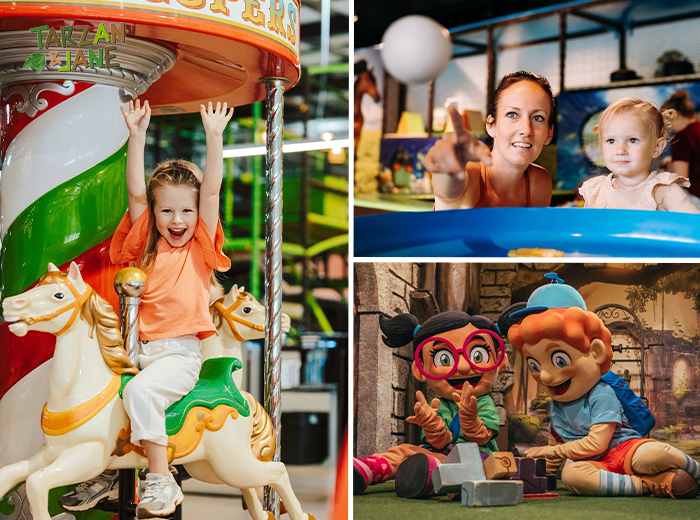 Ticket + menu enfant et sauce au choix à la plaine de jeux intérieure Tarzan & Jane