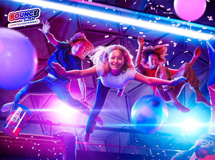 Toegangsticket Bounce Valley Den Bosch (2 uur) + sokken & slush puppy