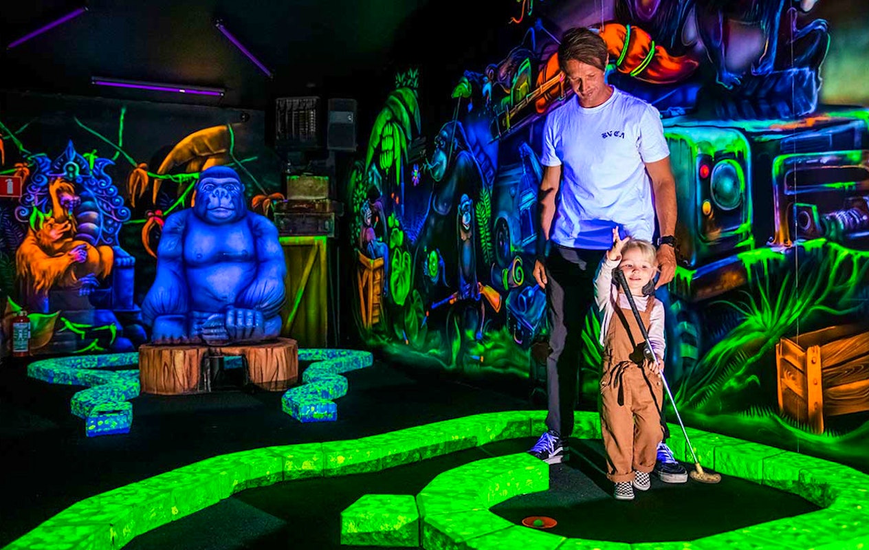 Midgetgolfen bij Jungle Goolfy