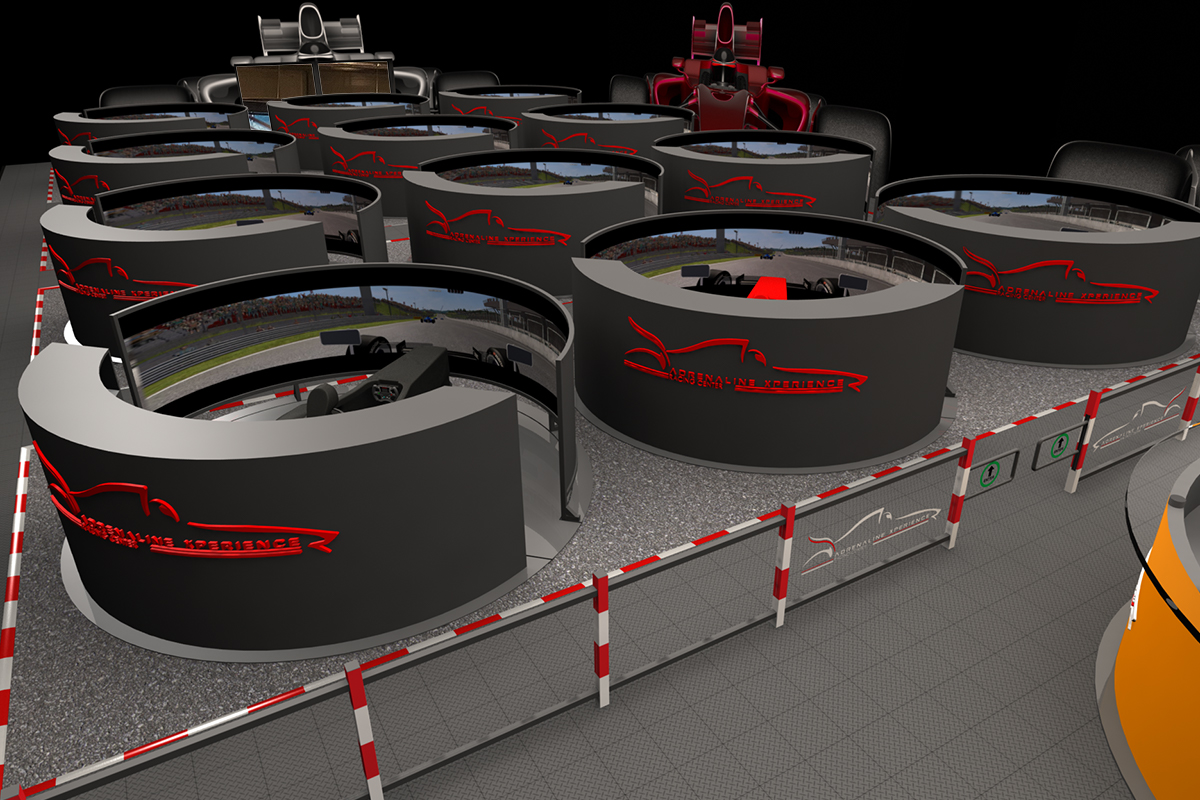 Racesimulator bij de Adrenaline Xperience in het Leisure Dome